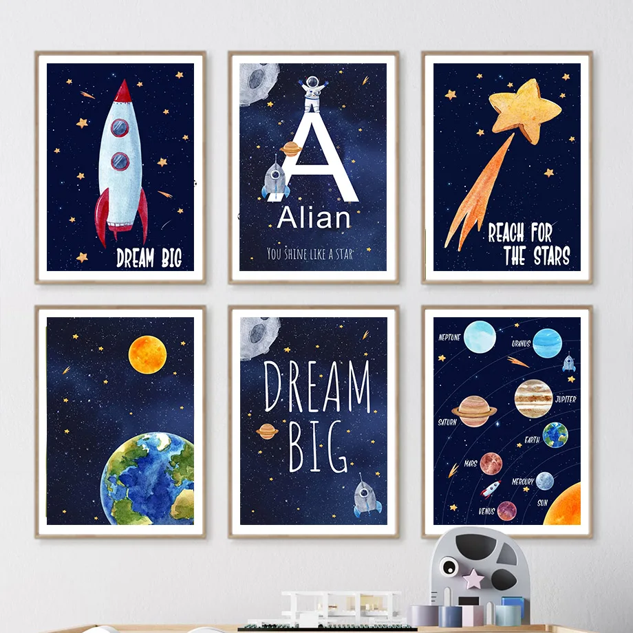 Kids Educational Poster - Картина на холсте с индивидуальным именем,