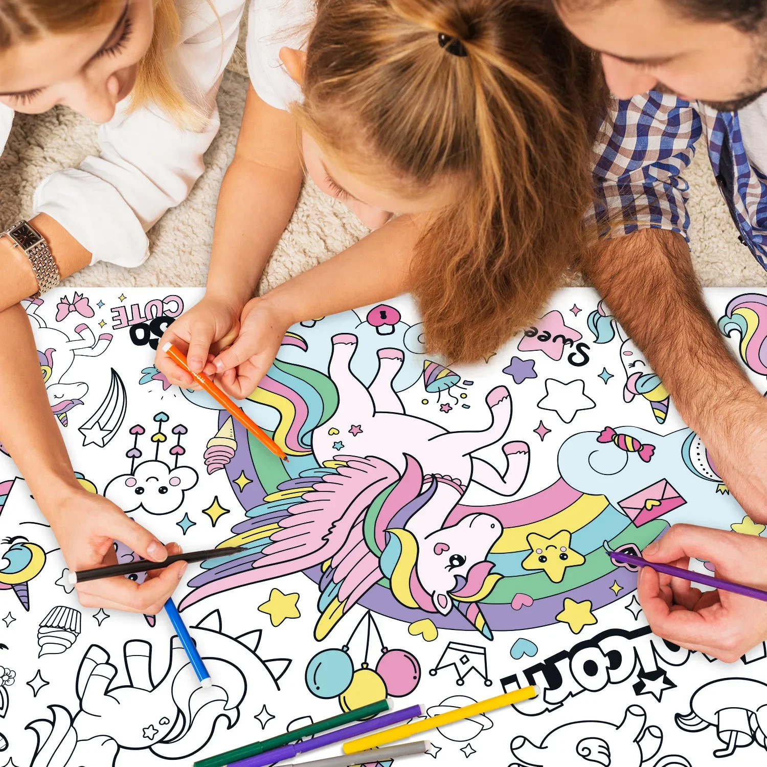 Новые раскраски с единорогами  – обзор и цена Kids Educational Poster