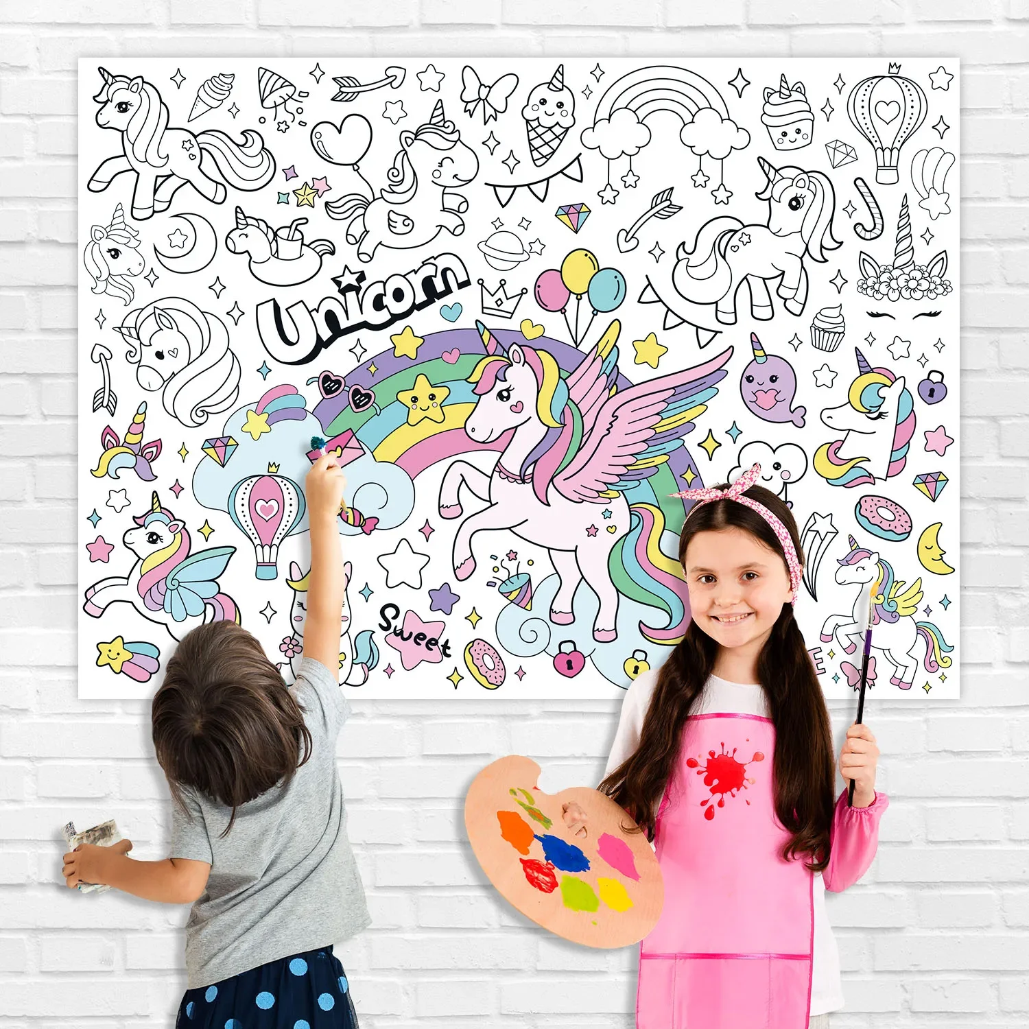 Новые раскраски с единорогами  – обзор и цена Kids Educational Poster
