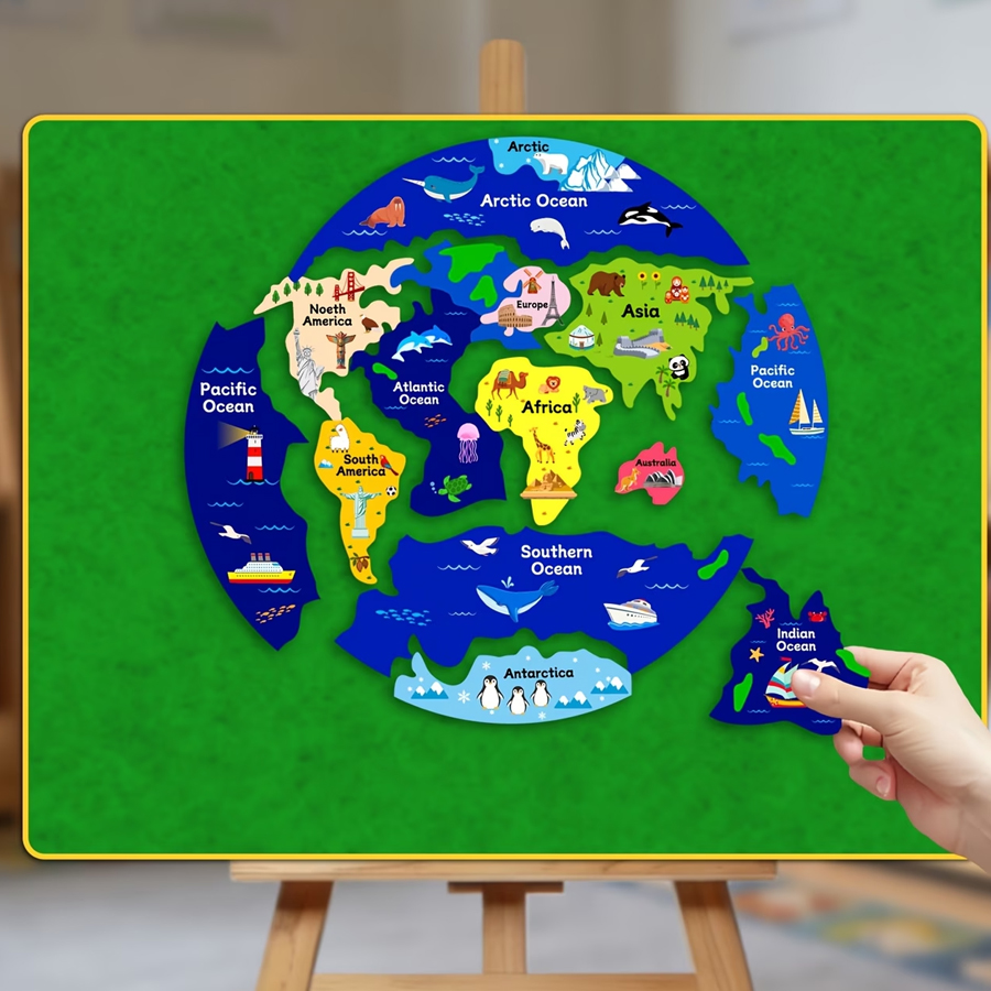 Детская фетровая головоломка « – обзор и цена Puzzle Map World